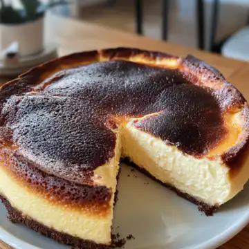 Burnt Basque Cheesecake Recipe taken with iphone 15 pro max --iw 2 --ar 4:5 --v 6.1 --raw