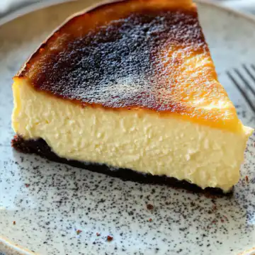 Burnt Basque Cheesecake Recipe taken with iphone 15 pro max --iw 2 --ar 4:5 --v 6.1 --raw