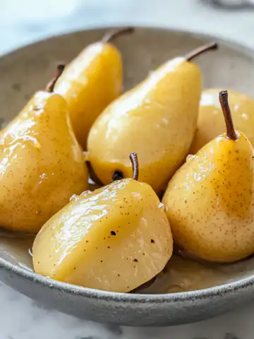 Buttery Roasted Pears Recipe taken with iphone 15 pro max --iw 2 --ar 4:5 --v 6.1 --raw