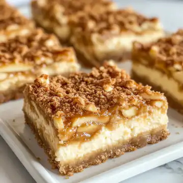 Caramel Apple Cheesecake Bars Recipe taken with iphone 15 pro max --iw 2 --ar 4:5 --v 6.1 --raw