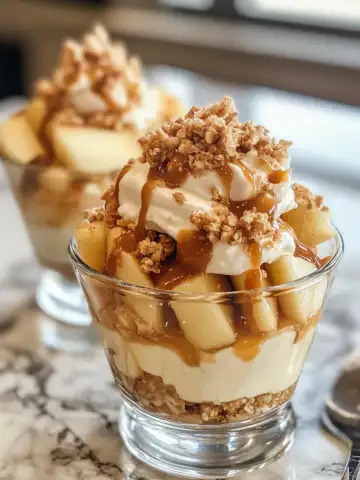 Caramel Apple Dessert Cups Recipe taken with iphone 15 pro max --iw 2 --ar 4:5 --v 6.1 --raw