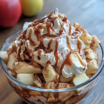 Caramel Apple Fluff Recipe taken with iphone 15 pro max --iw 2 --ar 4:5 --v 6.1 --raw