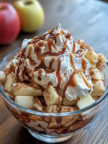Caramel Apple Fluff Recipe taken with iphone 15 pro max --iw 2 --ar 4:5 --v 6.1 --raw