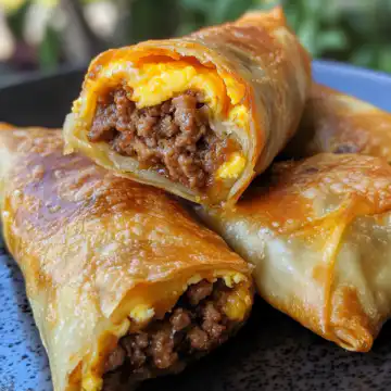 Cheeseburger Egg Roll Recipe taken with iphone 15 pro max --iw 2 --ar 4:5 --v 6.1 --raw