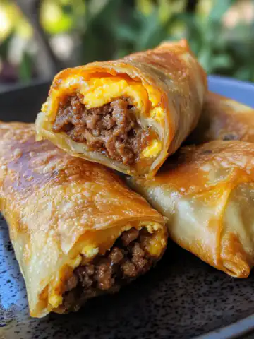 Cheeseburger Egg Roll Recipe taken with iphone 15 pro max --iw 2 --ar 4:5 --v 6.1 --raw