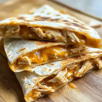 Cheesy Hot Honey Chicken Quesadillas Recipe taken with iphone 15 pro max --iw 2 --ar 4:5 --v 6.1 --raw
