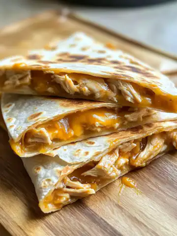Cheesy Hot Honey Chicken Quesadillas Recipe taken with iphone 15 pro max --iw 2 --ar 4:5 --v 6.1 --raw