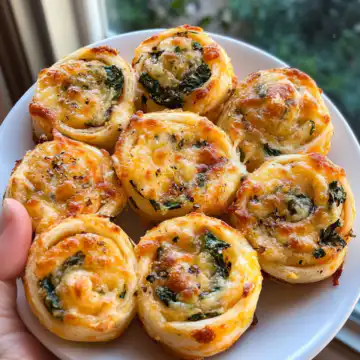 Cheesy Spinach Pinwheels Recipe taken with iphone 15 pro max --iw 2 --ar 4:5 --v 6.1 --raw