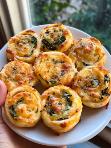 Cheesy Spinach Pinwheels Recipe taken with iphone 15 pro max --iw 2 --ar 4:5 --v 6.1 --raw