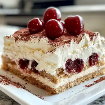 Cherry Amaretto Tiramisu Recipe taken with iphone 15 pro max --iw 2 --ar 4:5 --v 6.1 --raw