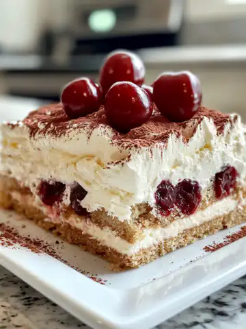 Cherry Amaretto Tiramisu Recipe taken with iphone 15 pro max --iw 2 --ar 4:5 --v 6.1 --raw