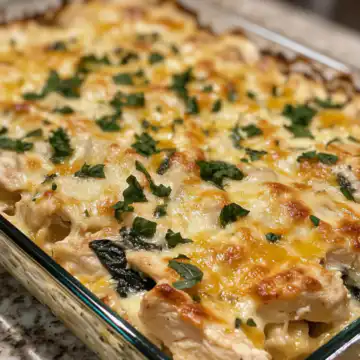 Chicken and Spinach Casserole Recipe taken with iphone 15 pro max --iw 2 --ar 4:5 --v 6.1 --raw