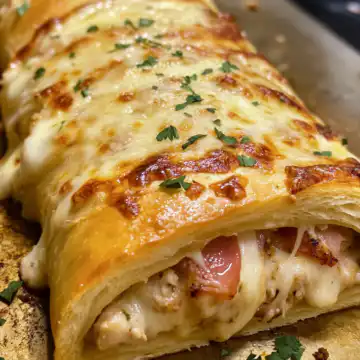 Chicken Cordon Bleu Stromboli Recipe taken with iphone 15 pro max --iw 2 --ar 4:5 --v 6.1 --raw