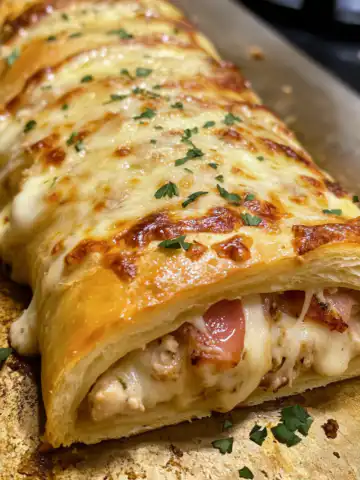 Chicken Cordon Bleu Stromboli Recipe taken with iphone 15 pro max --iw 2 --ar 4:5 --v 6.1 --raw