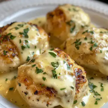 Chicken Pillows with Creamy Parmesan Sauce Recipe taken with iphone 15 pro max --iw 2 --ar 4:5 --v 6.1 --raw