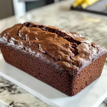 Chocolate Banana Bread Recipe taken with iphone 15 pro max --iw 2 --ar 4:5 --v 6.1 --raw