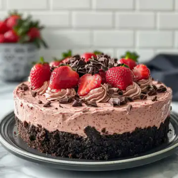 Chocolate Covered Strawberry Cheesecake Recipe taken with iphone 15 pro max --iw 2 --ar 4:5 --v 6.1 --raw