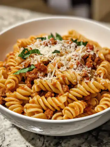 Chorizo Pasta Recipe taken with iphone 15 pro max --iw 2 --ar 4:5 --v 6.1 --raw