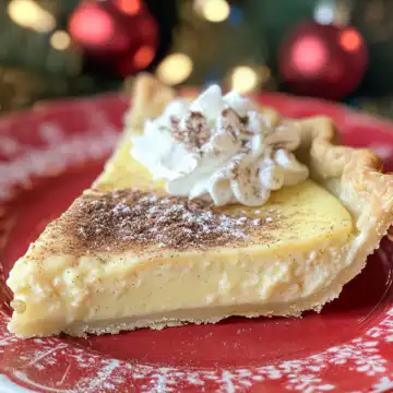 Christmas Eve Cinnamon-Vanilla Custard Pie Recipe taken with iphone 15 pro max --iw 2 --ar 4:5 --v 6.1 --raw