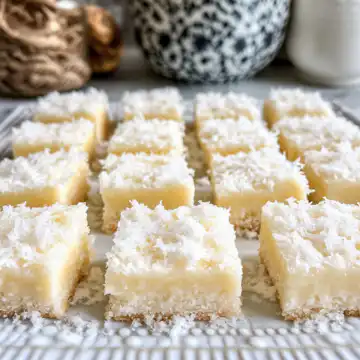 Coconut Rum Snow Squares Recipe taken with iphone 15 pro max --iw 2 --ar 4:5 --v 6.1 --raw