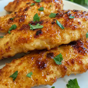 Crispy Air Fryer Honey Butter Garlic Chicken Tenders Recipe taken with iphone 15 pro max --iw 2 --ar 4:5 --v 6.1 --raw
