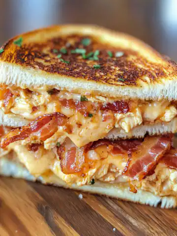 Crispy Bacon & Ranch Chicken Melt Recipe taken with iphone 15 pro max --iw 2 --ar 4:5 --v 6.1 --raw