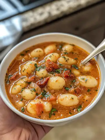 Dairy-Free Sun Dried Tomato Gnocchi Soup Recipe taken with iphone 15 pro max --iw 2 --ar 4:5 --v 6.1 --raw