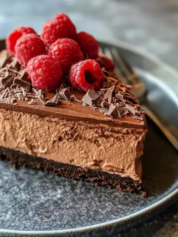 Dark Chocolate Mousse Cake Recipe taken with iphone 15 pro max --iw 2 --ar 4:5 --v 6.1 --raw