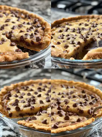 Deep Dish Chocolate Chip Cookie Pie Recipe taken with iphone 15 pro max --iw 2 --ar 4:5 --v 6.1 --raw