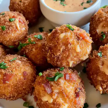 Deep-Fried Ranch Chicken Bacon Cheese Ball Bombs Recipe taken with iphone 15 pro max --iw 2 --ar 4:5 --v 6.1 --raw