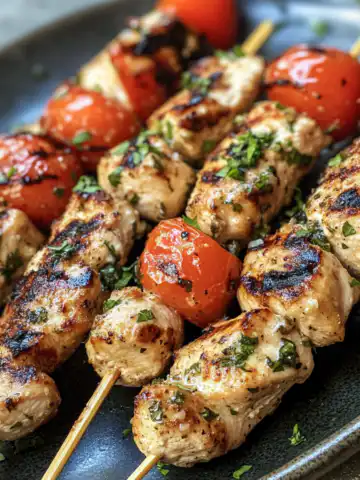 Delicious Ranch Garlic Parm Chicken Skewers Recipe taken with iphone 15 pro max --iw 2 --ar 4:5 --v 6.1 --raw