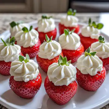 Deviled Strawberries Recipe taken with iphone 15 pro max --iw 2 --ar 4:5 --v 6.1 --raw