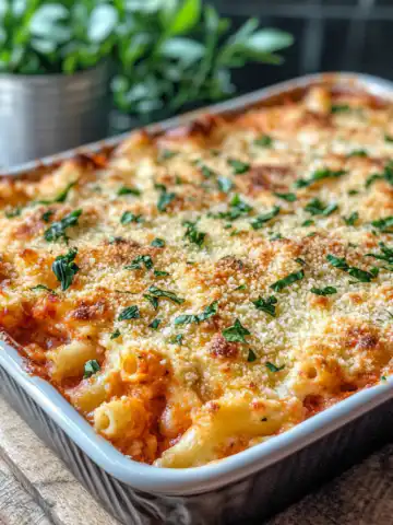 Dump-and-Bake Chicken Parmesan Casserole Recipe taken with iphone 15 pro max --iw 2 --ar 4:5 --v 6.1 --raw