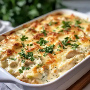 Dump-and-Bake Chicken Tzatziki Casserole Recipe taken with iphone 15 pro max --iw 2 --ar 4:5 --v 6.1 --raw