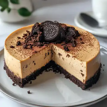 Espresso Cheesecake with Oreo Crust Recipe taken with iphone 15 pro max --iw 2 --ar 4:5 --v 6.1 --raw