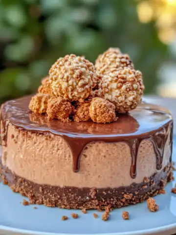 Ferrero Rocher Nutella Cheesecake Recipe taken with iphone 15 pro max --iw 2 --ar 4:5 --v 6.1 --raw