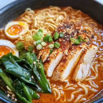 Fiery Chicken Ramen Recipe taken with iphone 15 pro max --iw 2 --ar 4:5 --v 6.1 --raw