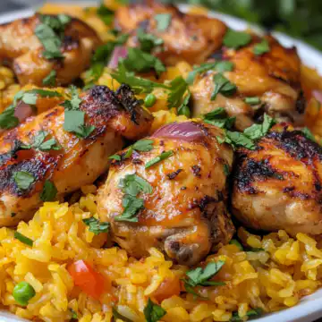 Flavorful Peruvian Chicken and Yellow Rice Recipe taken with iphone 15 pro max --iw 2 --ar 4:5 --v 6.1 --raw