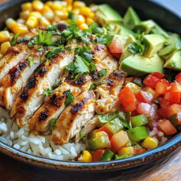 Flavorful Street Corn Chicken Rice Bowl Recipe taken with iphone 15 pro max --iw 2 --ar 4:5 --v 6.1 --raw