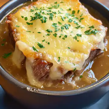 French Onion Short Rib Soup Recipe taken with iphone 15 pro max --iw 2 --ar 4:5 --v 6.1 --raw