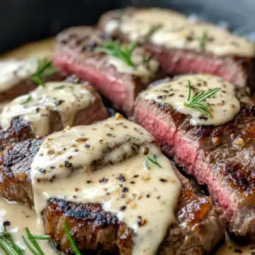 Garlic Butter Steak with Parmesan Cream Sauce Recipe taken with iphone 15 pro max --iw 2 --ar 4:5 --v 6.1 --raw