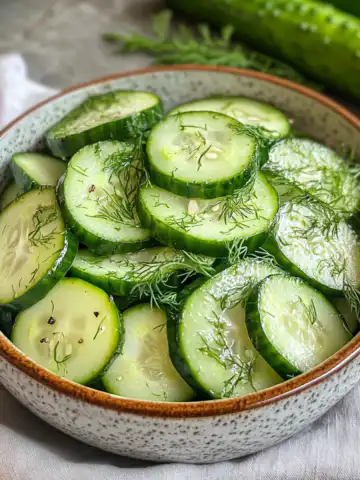 Garlic Dill Cucumbers Recipe taken with iphone 15 pro max --iw 2 --ar 4:5 --v 6.1 --raw