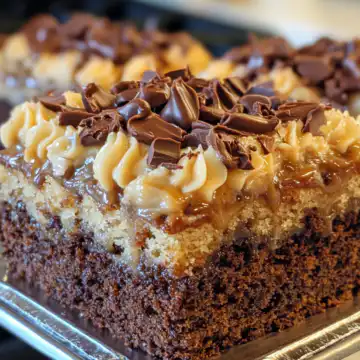 German Chocolate Poke Cake Recipe taken with iphone 15 pro max --iw 2 --ar 4:5 --v 6.1 --raw