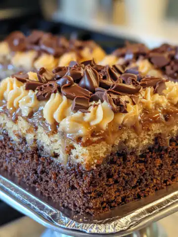 German Chocolate Poke Cake Recipe taken with iphone 15 pro max --iw 2 --ar 4:5 --v 6.1 --raw