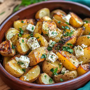 Greek Feta Roast Potatoes Recipe taken with iphone 15 pro max --iw 2 --ar 4:5 --v 6.1 --raw