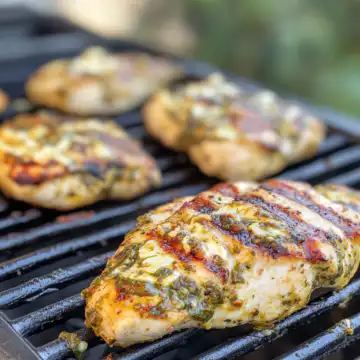 Grilled Salsa Verde Pepper Jack Chicken Recipe taken with iphone 15 pro max --iw 2 --ar 4:5 --v 6.1 --raw