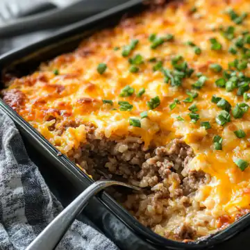 Ground Beef and Rice Casserole Recipe taken with iphone 15 pro max --iw 2 --ar 4:5 --v 6.1 --raw