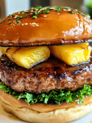 Hawaiian Teriyaki Pineapple Burgers Recipe taken with iphone 15 pro max --iw 2 --ar 4:5 --v 6.1 --raw
