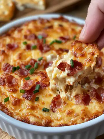 Hot Smoked Gouda Bacon Dip Recipe taken with iphone 15 pro max --iw 2 --ar 4:5 --v 6.1 --raw