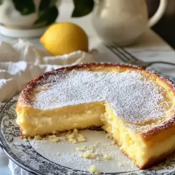 Italian Grandma’s Lemon Custard Cake Recipe taken with iphone 15 pro max --iw 2 --ar 4:5 --v 6.1 --raw
